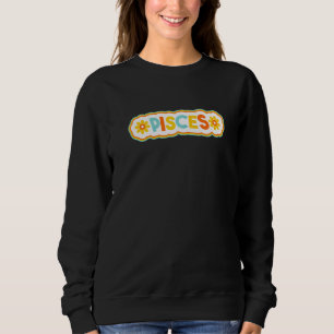 Pisces Retro Vintag Lettering Astrologie Zodiac Sweatshirt
