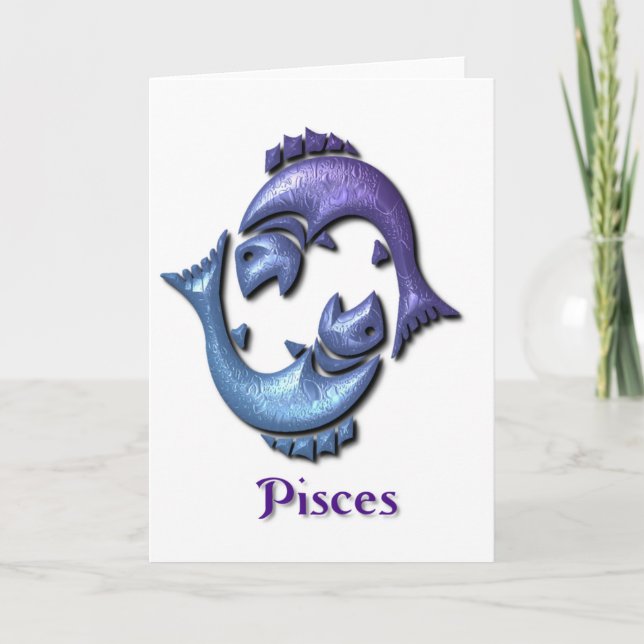 Pisces Sign Grußkarte Karte (Vorderseite)