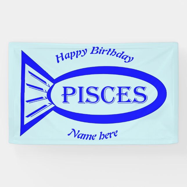 Pisces Star Sign Fish Custom Banner (Horizontal)