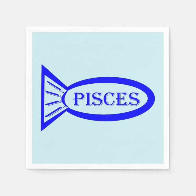 Pisces Star Sign Fish Paper Napkins Serviette (Vorderseite)