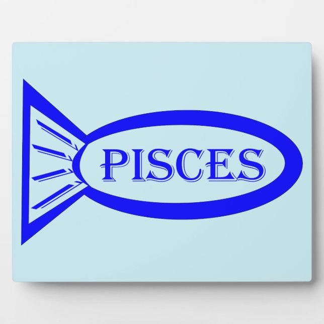 Pisces Star Sign Fish Plaque Fotoplatte (Vorderseite)