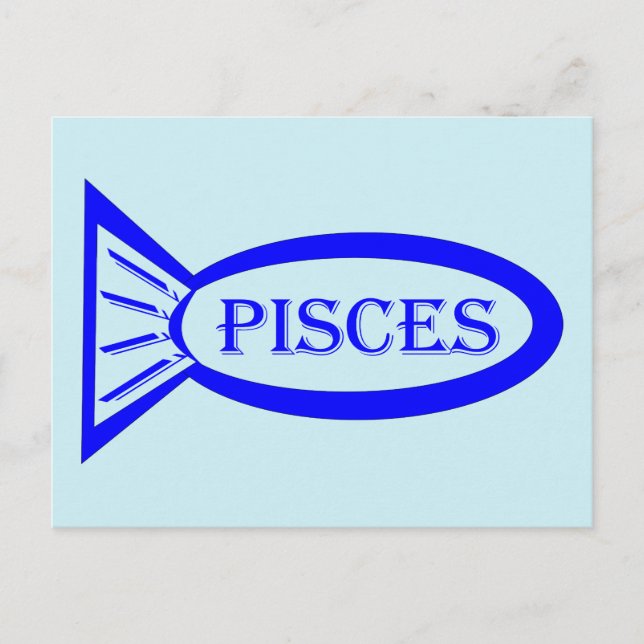 Pisces Star Sign Fish Postcard Postkarte (Vorderseite)