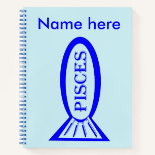 Pisces Star Sign Fish Spirale Notebook Notizbuch