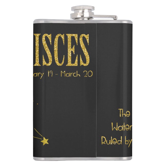 Pisces Star Sign Flachmann (Rückseite)