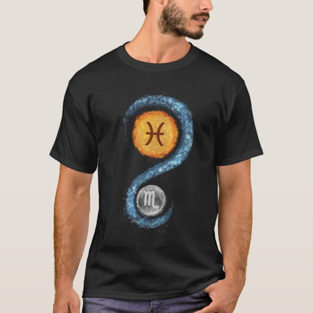 Pisces Sun Scorpio Moon Zodiac Sign T - Shirt (Vorderseite)