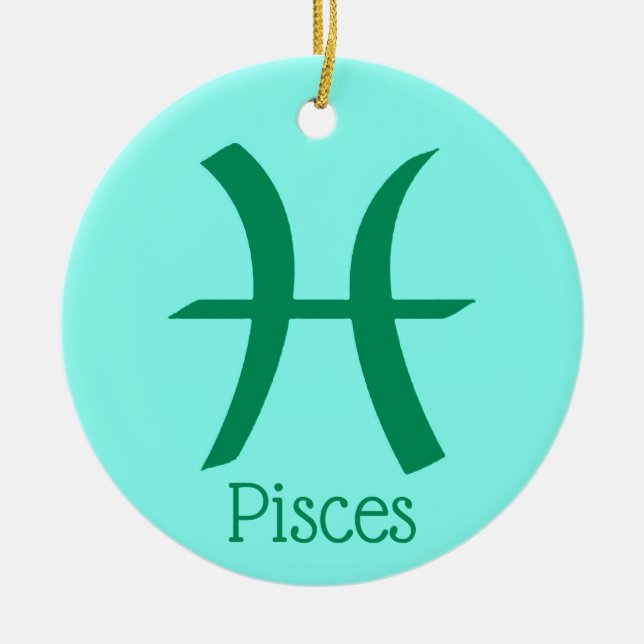 Pisces Sun Sign Zodiac Symbol Keramik Ornament (Vorne)