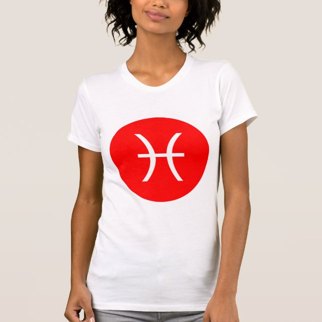 Pisces-Symbol - Angepasste Einstellungen T-Shirt (Vorderseite)