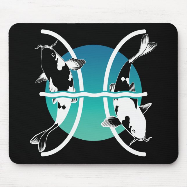Pisces-Symbol - astrologisches Zodiakzeichen Mousepad (Vorne)