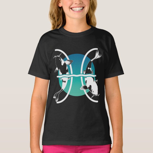 Pisces-Symbol - astrologisches Zodiakzeichen T-Shirt (Vorderseite)