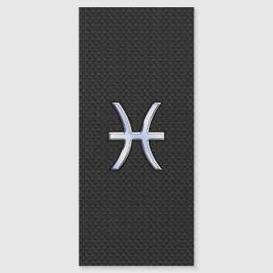Pisces-Symbol auf Black Snake Skin-Stil Magnetkarte