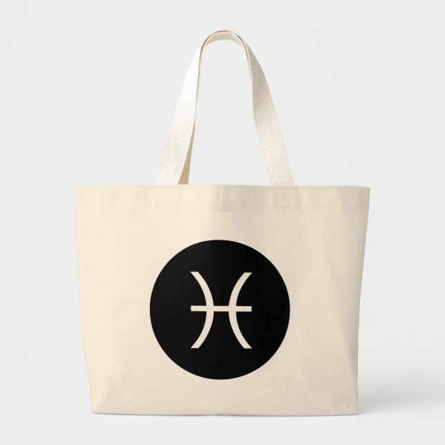 Pisces-Symbol Jumbo Stoffbeutel (Vorne)