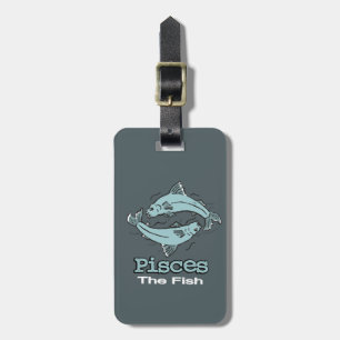 Pisces The Fish graublaue Gepäckmarke Gepäckanhänger