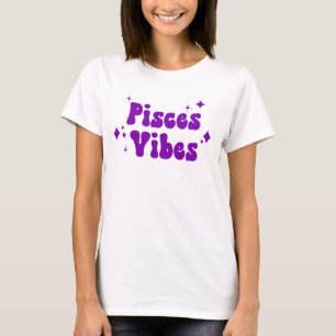 Pisces Vibes Zodiac Astrologie Lila Sterne T-Shirt