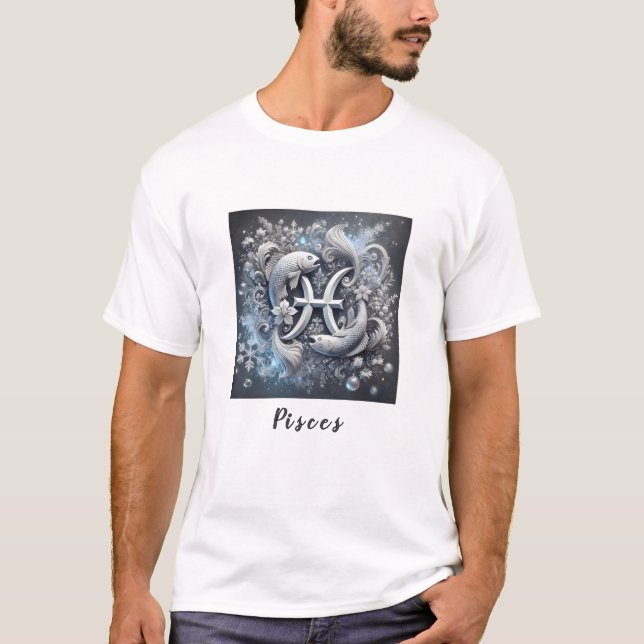 Pisces - Winter Essence Zodiac T-Shirt (Vorderseite)