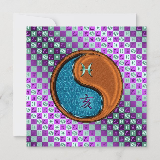 Pisces & Wood Boar Karte (Vorderseite)