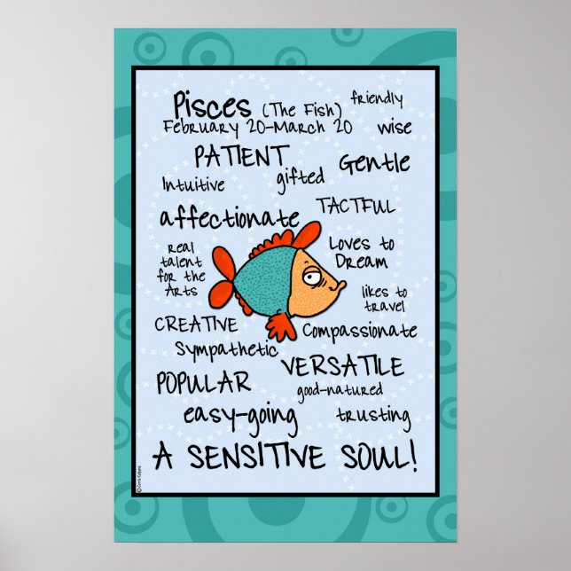 Pisces WordCloud-Poster Poster (Vorne)