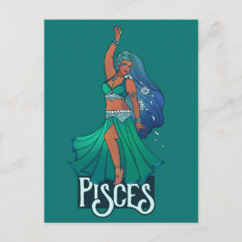 Pisces Zodiac Bauchtanz Kunst Astrologie Göttin Postkarte