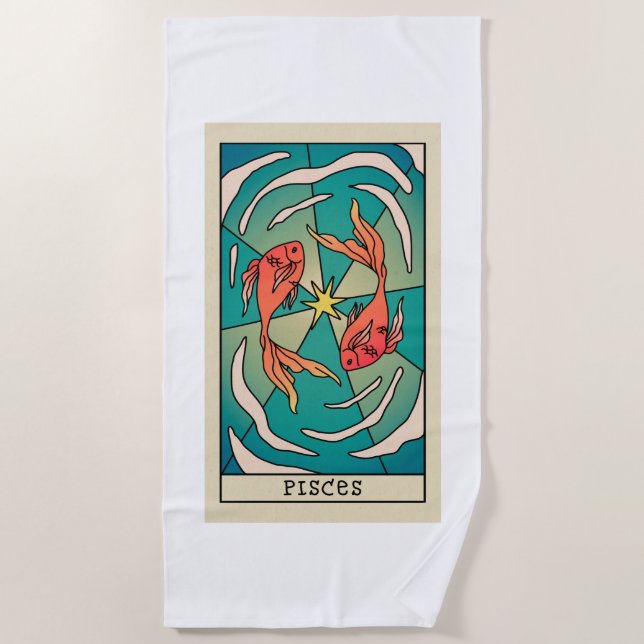 Pisces Zodiac Beach Handtuch (Vorderseite)