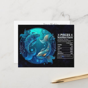Pisces Zodiac Birthday Postcard Postkarte