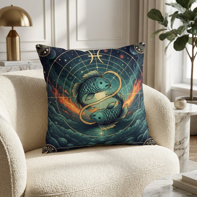 Pisces Zodiac Celestial Kissen (Von Creator hochgeladen)