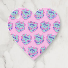 Pisces Zodiac Coquette Herz Geburtstagskuchen Geschenkanhänger