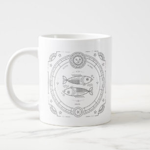 Pisces Zodiac Custom Birthday Mug Jumbo-Tasse