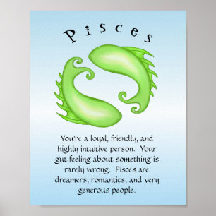 Pisces Zodiac Fish Astrology Sign Poster