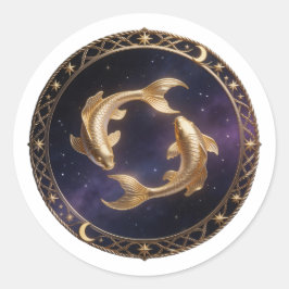 Pisces Zodiac Fish Runder Aufkleber