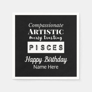 Pisces Zodiac Fun Charakteristika Geburtstag Serviette