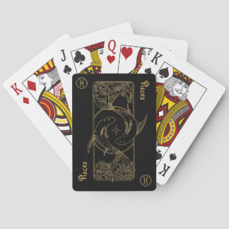 Pisces Zodiac Gold und Black Design Spielkarten