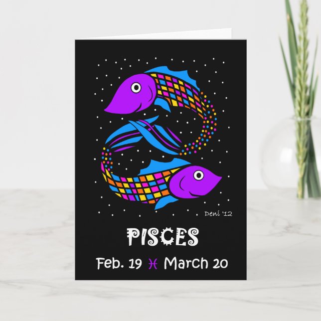 PISCES - ZODIAC GREETCARD KARTE (Vorderseite)