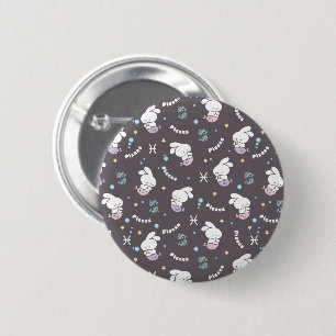 Pisces Zodiac Harmony: Bunny Mermaids Muster Button