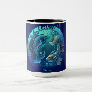 Pisces Zodiac individualisierbarer Kaffee Tasse