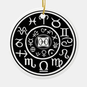 Pisces - Zodiac-Konstellation und Planetendesign Keramikornament