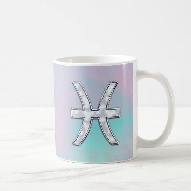 Pisces Zodiac Mother of Pearl Style Decor Kaffeetasse (Rechts)