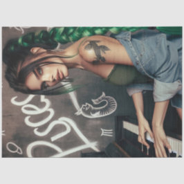 Pisces Zodiac Musician Piano Decoupage Seidenpapier