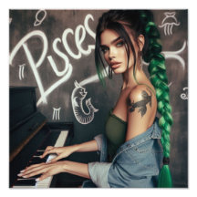 Pisces Zodiac Musician Piano