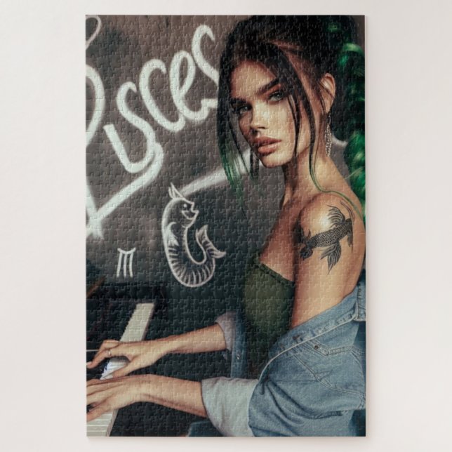 Pisces Zodiac Musician Piano Puzzle (Vertikal)