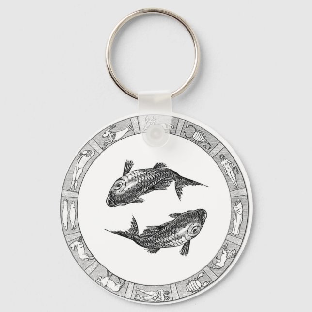 Pisces Zodiac Schlüsselanhänger (Vorderseite)