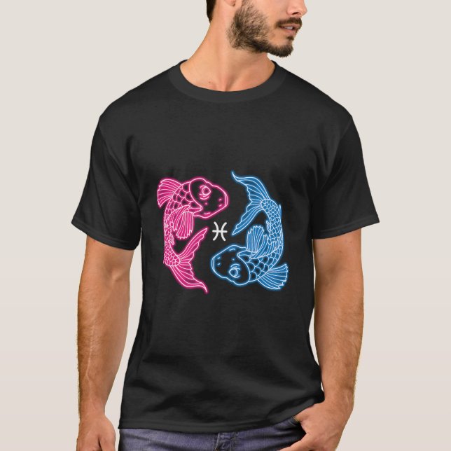 Pisces Zodiac Sign Astrologie T-Shirt (Vorderseite)