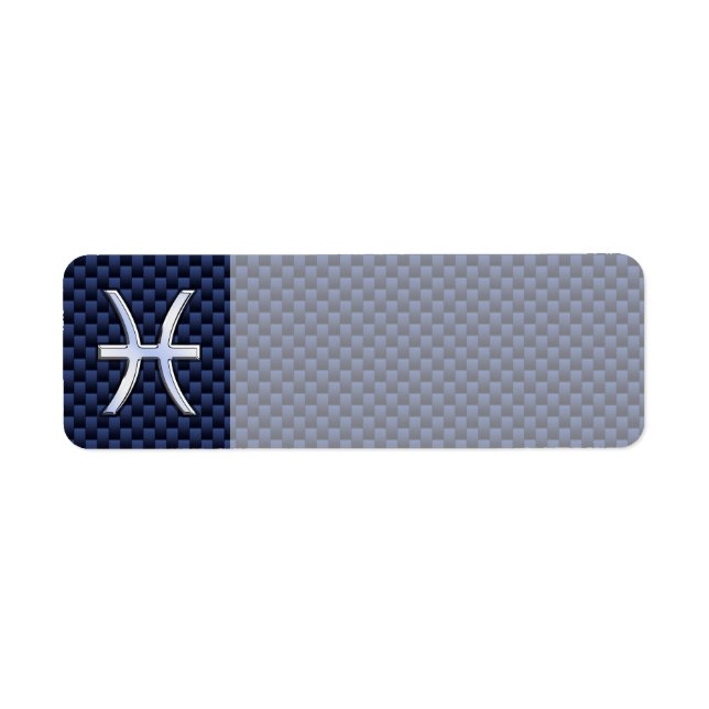 Pisces Zodiac Sign auf Blue Carbon Fibre Print (Vorne)
