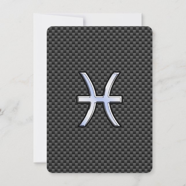 Pisces Zodiac Sign auf Carbon Fibre Print (Vorderseite)