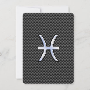 Pisces Zodiac Sign auf Carbon Fibre Print