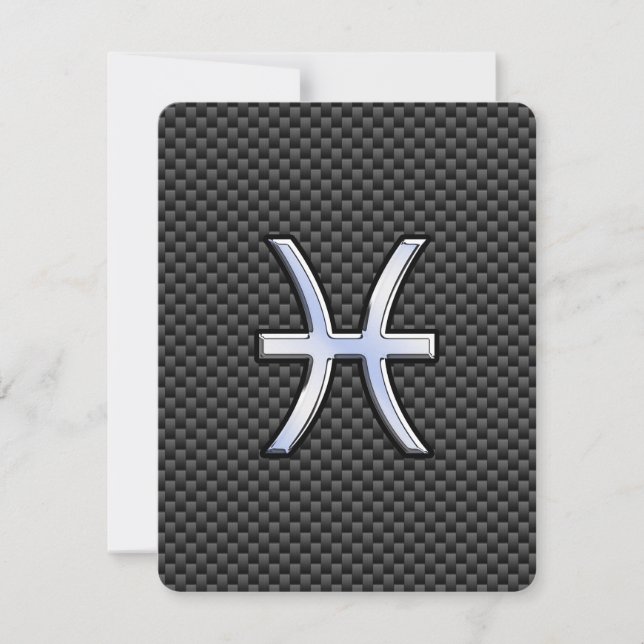 Pisces Zodiac Sign auf Carbon Fibre Print (Vorderseite)