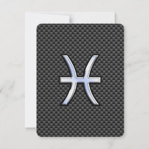 Pisces Zodiac Sign auf Carbon Fibre Print
