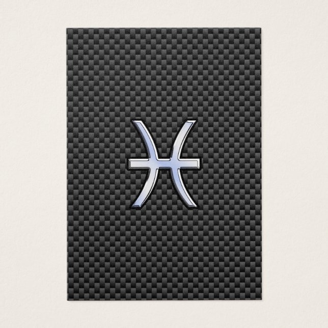 Pisces Zodiac Sign auf Carbon Fibre Print (Vorderseite)
