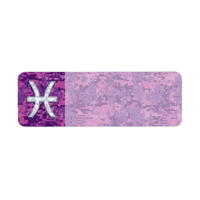 Pisces Zodiac Sign auf Fuchsia Digital Camouflage (Vorne)