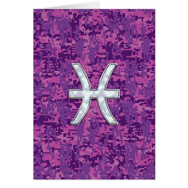 Pisces Zodiac Sign auf Fuchsia Digital Camouflage (Vorne)