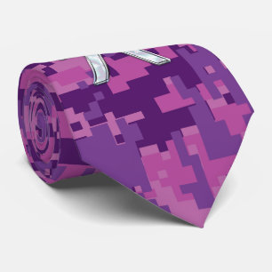 Pisces Zodiac Sign auf Fuchsia Pink Digital Camouf Krawatte