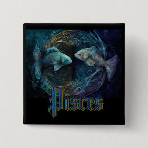 Pisces Zodiac Sign Button